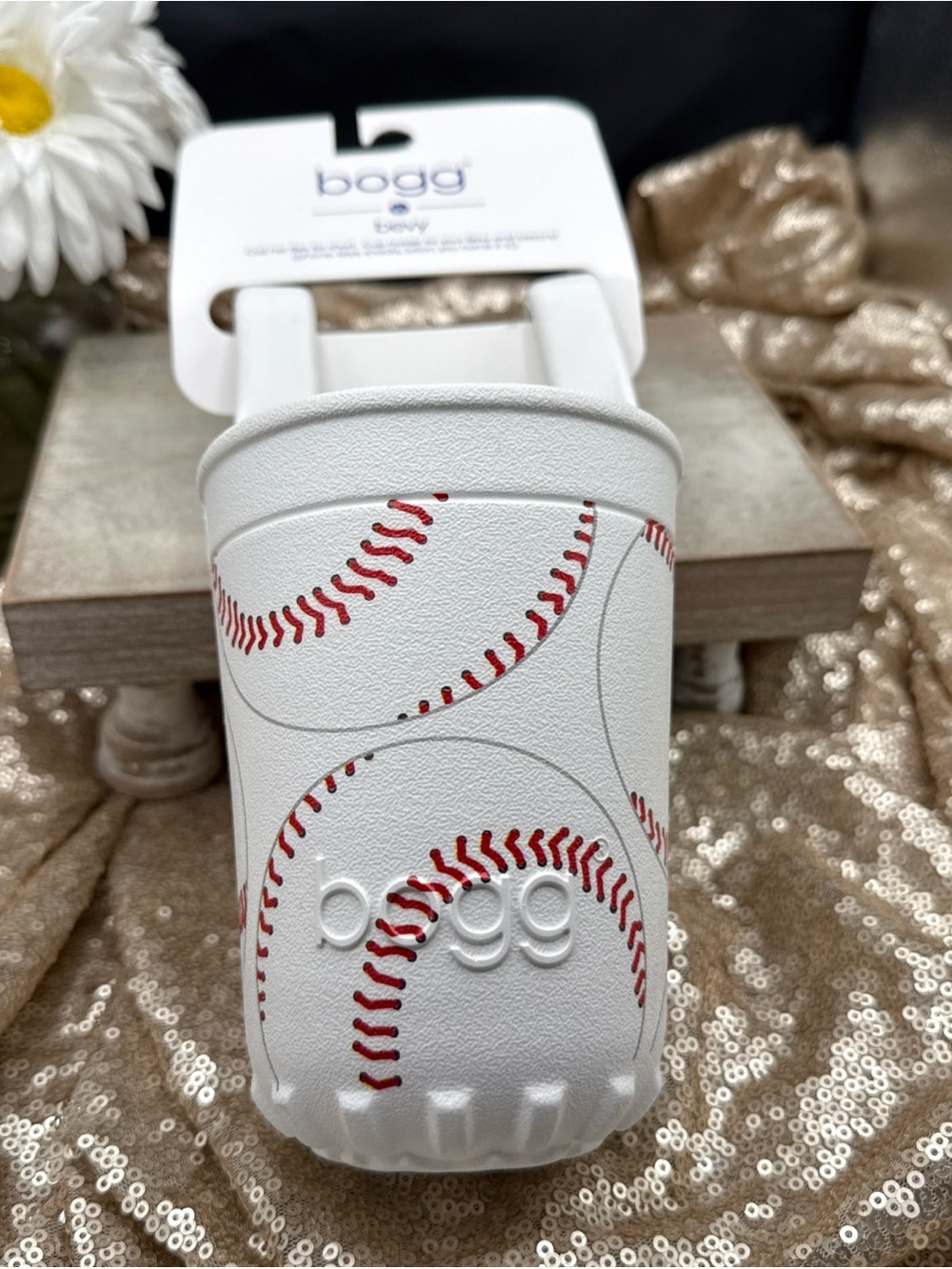 NWT BOGG Bevy Drink Holder Baseball Homerun pattern fits all Bogg Bags